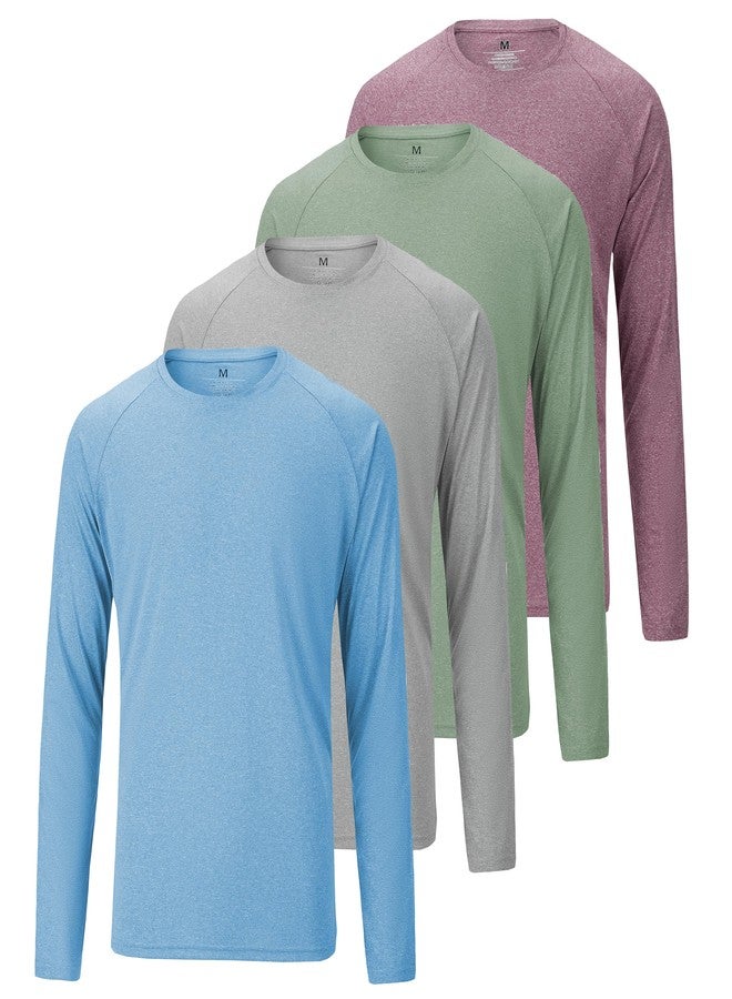 AKAWOOKO 4 Pack Men's Dry Fit T Shirts, Athletic Running Gym Workout Short Long Sleeve Tee Shirts for Men (X-Large, D02) - Image 1